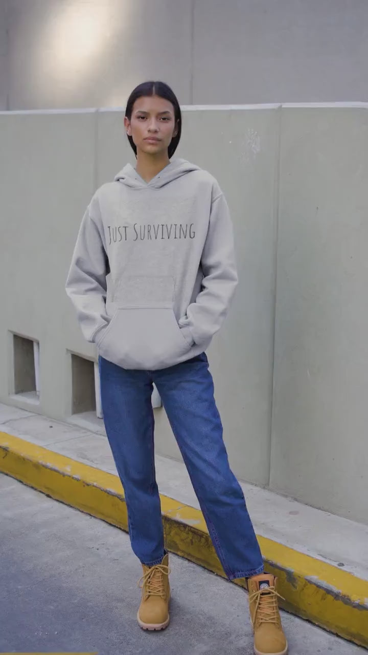 Just Surviving Japanese streetwear, Anime hoodie, Motivational Hoodie, Inspiring Hoodie, Streetwear, 90s, Retro, Trendy,  Winter hoodie,